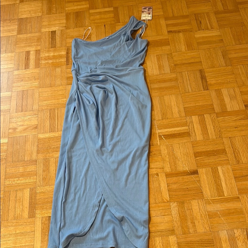 Halara Elegant Blue One-Shoulder Dress